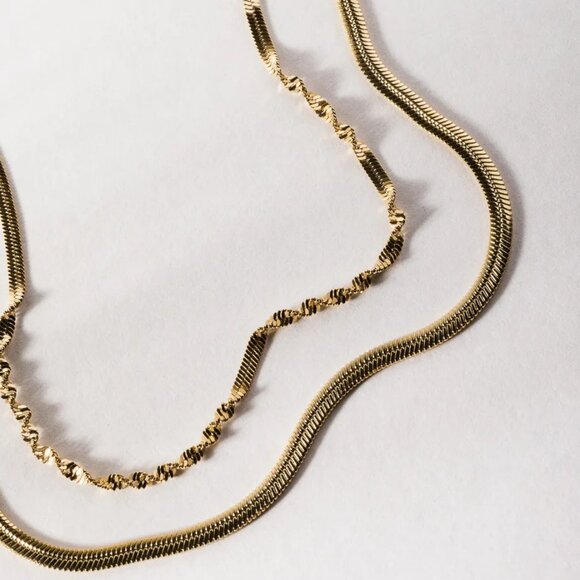 Gold Rosalie Layered Necklace/NWT - Picture 1 of 6